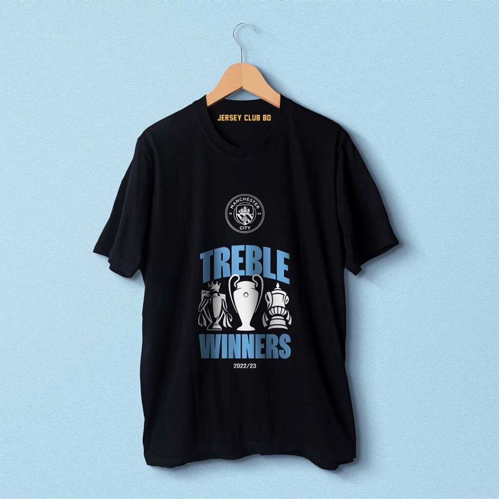 Manchester City Treble Winners T Shirt Man City New Jersey